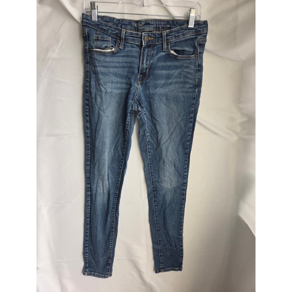 Mossimo Mid-Rise Skinny Jeans Women Blue Medium Skinny Mid Skinny